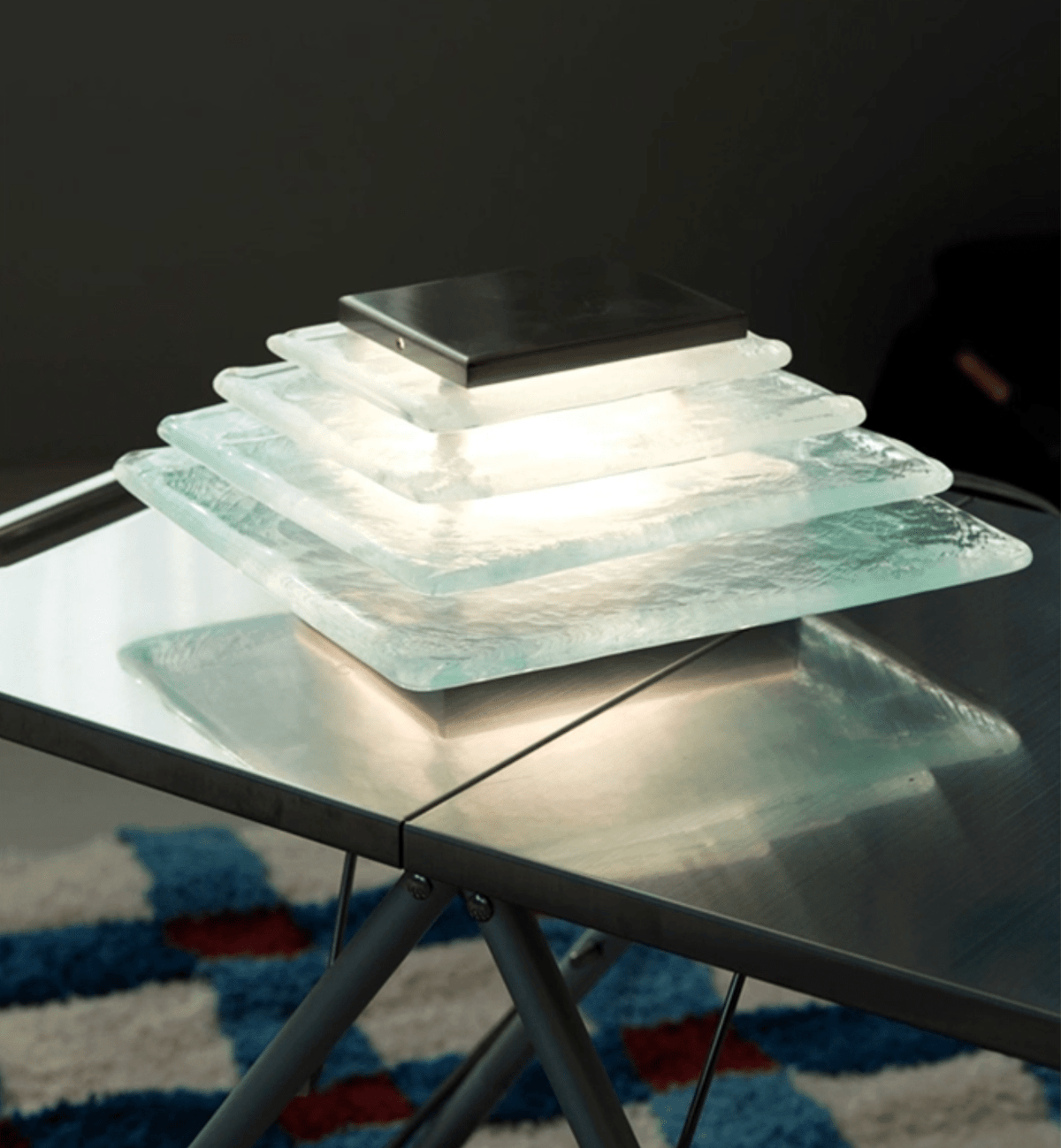 Aqua Cascade Wall Sconce – Handcrafted Textured Glass LED Light