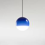 Dipping Pendant Light — Colored Glass & Lacquered Aluminum Hanging Lamp