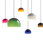 Dipping Pendant Light — Colored Glass & Lacquered Aluminum Hanging Lamp