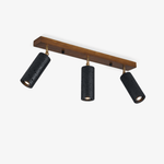 Walnut Wood and Black Travertine Ceiling Spot Light, 3 or 4 Light