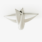 Sculptural Resin Flush Mount Ceiling Light with Chrome Accents