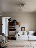 Sculptural Resin Flush Mount Ceiling Light with Chrome Accents