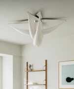 Sculptural Resin Flush Mount Ceiling Light with Chrome Accents