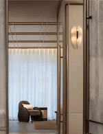 Alabaster Veil Wall Sconce – Modern LED Wall Light in Metal and Leather