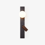 Tecton Pivot Sconce — Modern Stone & Walnut Wall Light