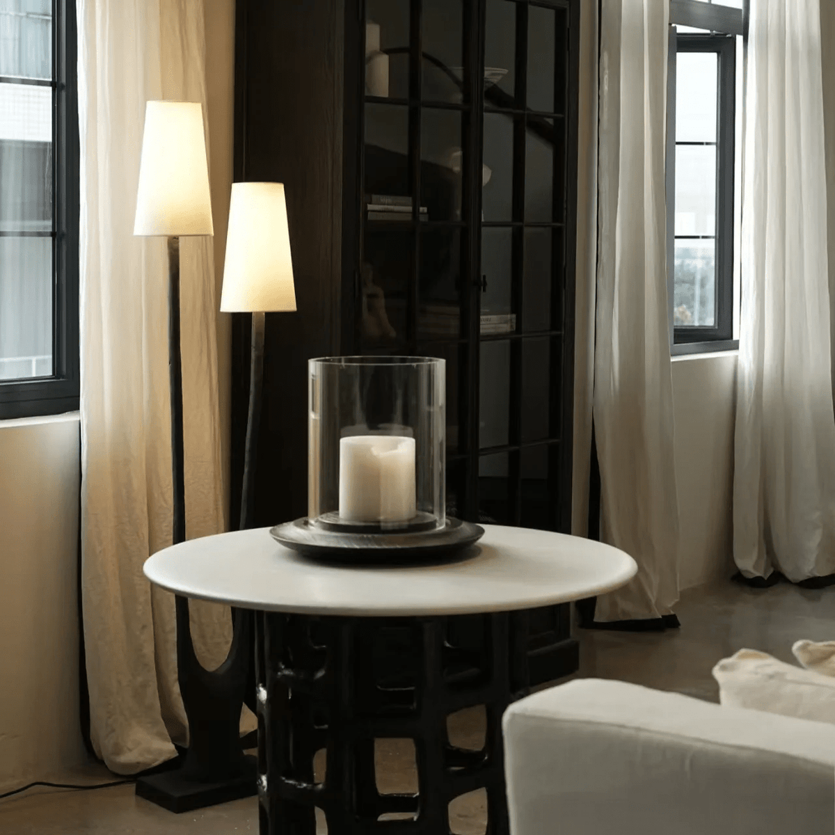Roots Floor Lamp – Sculptural Twin-Shade Brass Floor Light