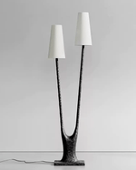Roots Floor Lamp – Sculptural Twin-Shade Brass Floor Light