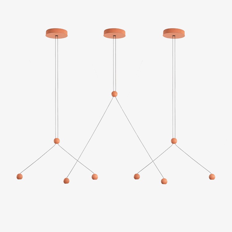 Constellation Multi-Pendant LED Chandelier with Terracotta Diffusers
