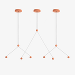 Constellation Multi-Pendant LED Chandelier with Terracotta Diffusers