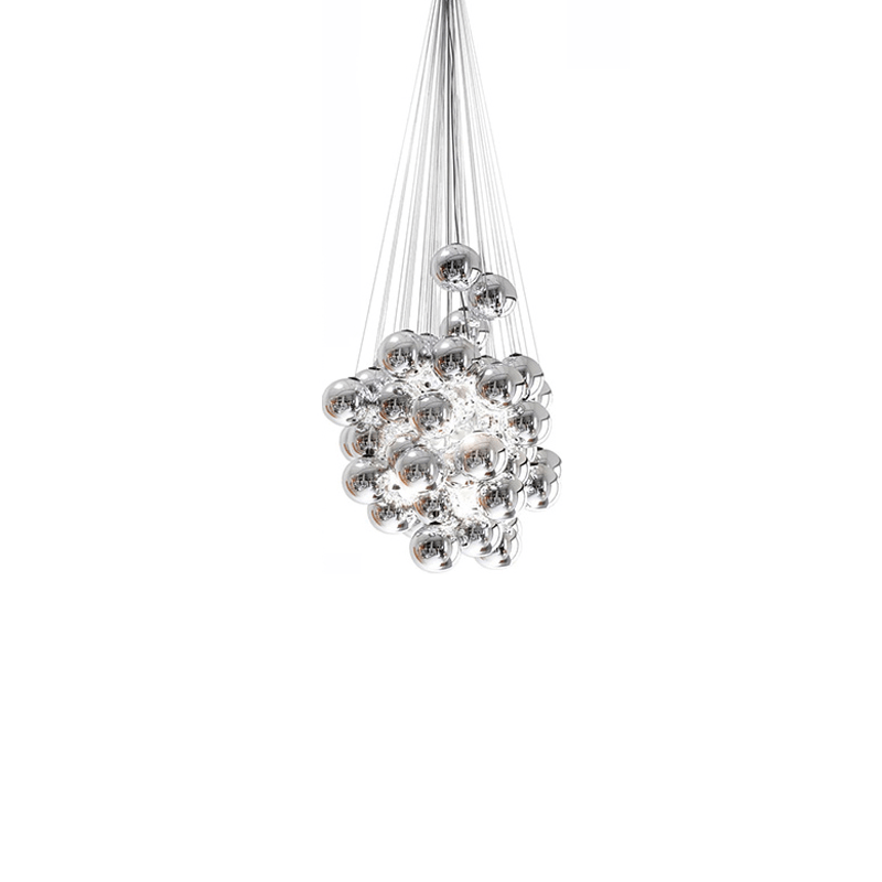 Cumulus Cascade Chandelier — Modern Glass Sphere Pendant Light