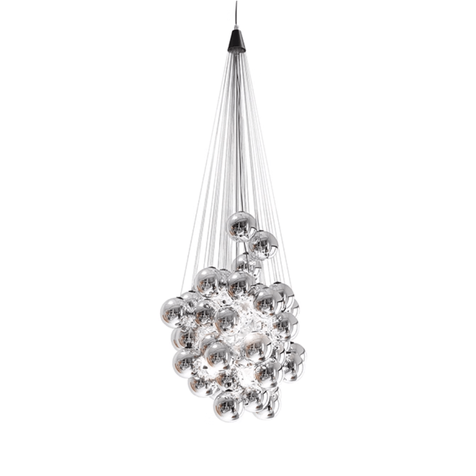 Cumulus Cascade Chandelier — Modern Glass Sphere Pendant Light