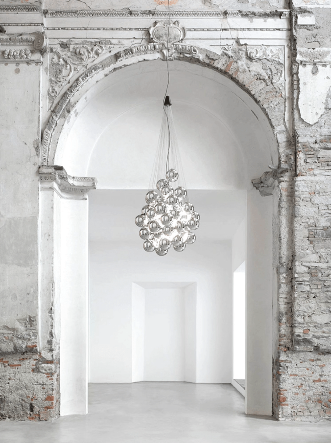 Cumulus Cascade Chandelier — Modern Glass Sphere Pendant Light