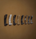 Strata Natural Marble Wall Coat Hook with Brass Accents