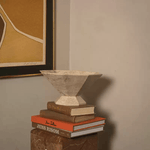 Facet Sculptural Marble Pedestal Bowl & Decorative Catchall Tray