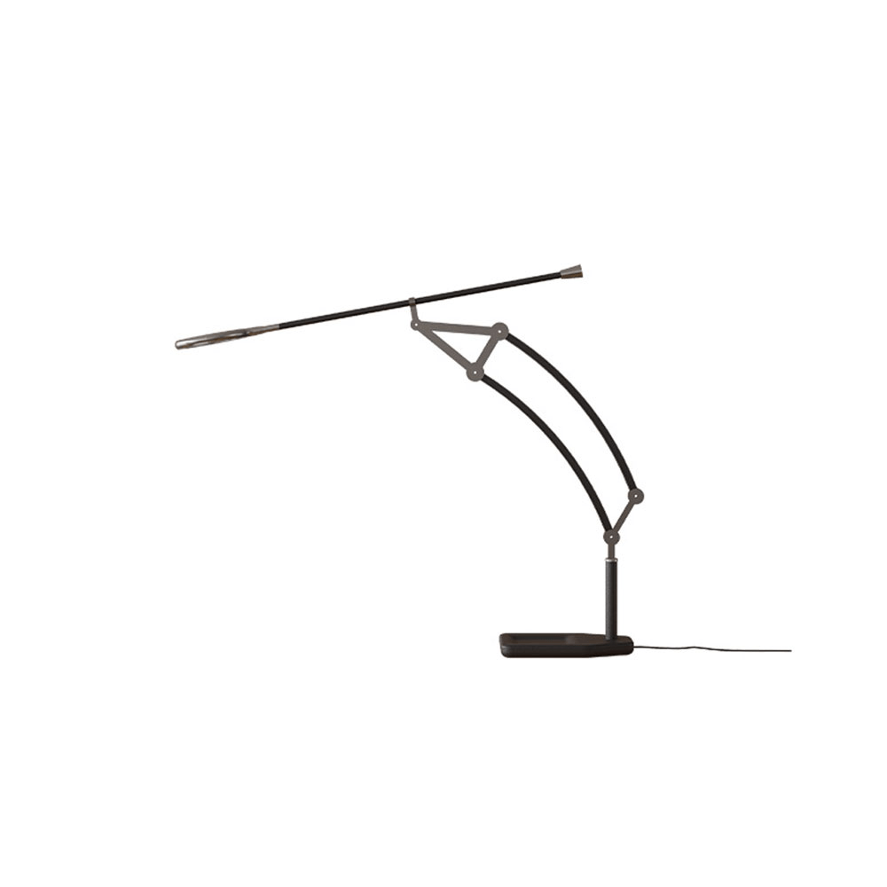 Sculptural Articulated LED Wall Lamp in Nickel with Leather Accent