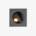 Modern Recessed Wall Sconce with Rotating LED Head, Black Finish