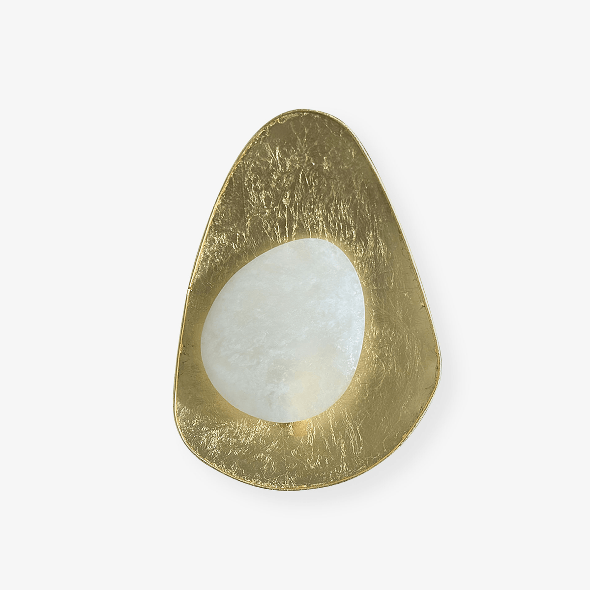 Organic Gilded Pebble Alabaster Wall Sconce – Modern Minimalist Lighting