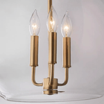 Lysander Clear Glass Globe Pendant Light in Aged Brass
