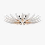 Aurelia Glass Petal Flush Mount Ceiling Light in Chrome