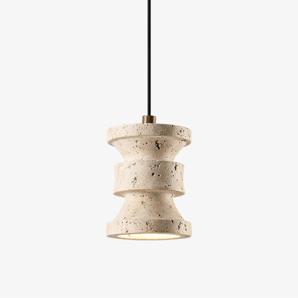 Ardelle Travertine Pendant Light – Natural Stone Sculptural Hanging Lamp
