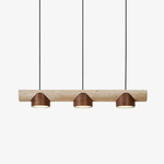 Thalen Linear Travertine Pendant Light, Three-Light Modern Kitchen Island Lamp