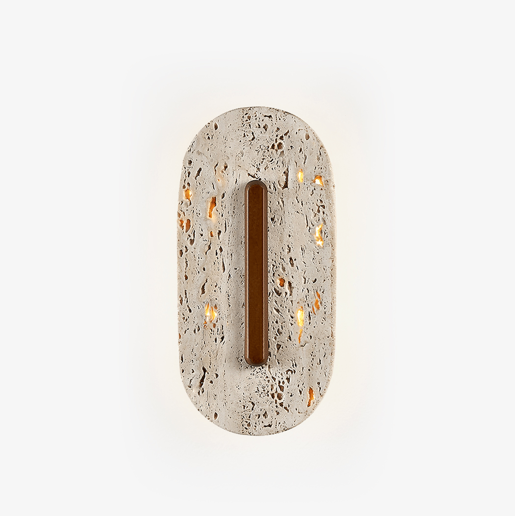 Aerin Travertine Wall Sconce with Integrated LED