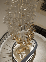 Tidal Art Glass Chandelier – Modern Cascading LED Pendant Light