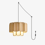 Soltera Handwoven Rattan Swag Pendant Light for Dining and Living Spaces