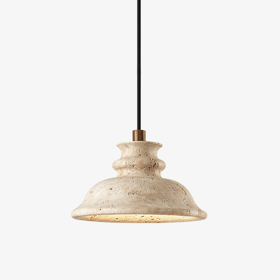 Noralin Travertine Pendant Light – Hand-Carved Natural Stone Lamp