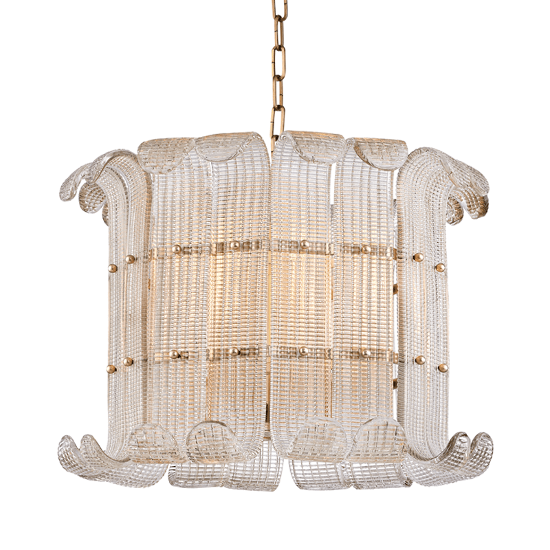 Brasher Modern Glass Chandelier in Champagne Gold for Dining Room