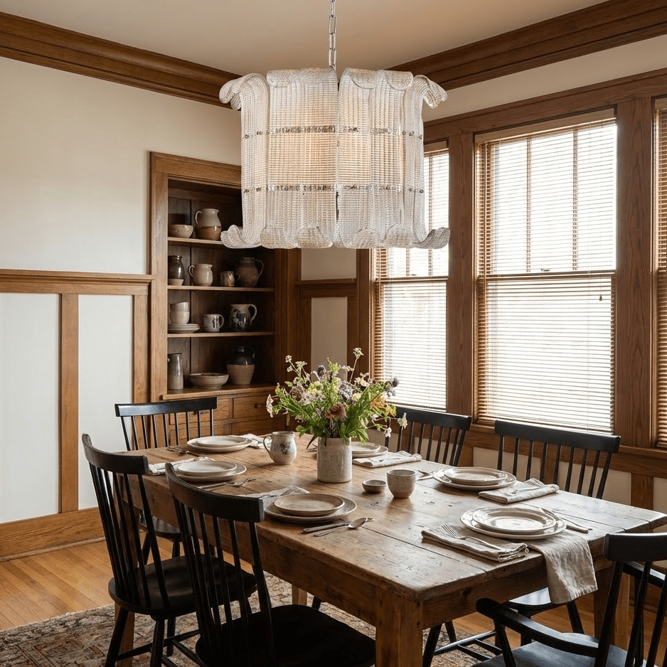 Brasher Modern Glass Chandelier in Champagne Gold for Dining Room
