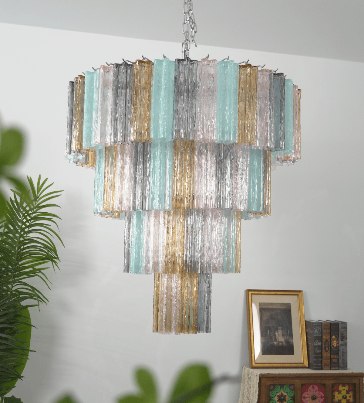 Lustrava Prism Chandelier – Handcrafted Murano Glass Pendant Light
