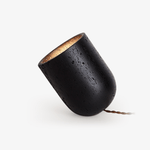 Vultrion Sculptural Black Travertine Table Lamp with Gold Leaf Interior