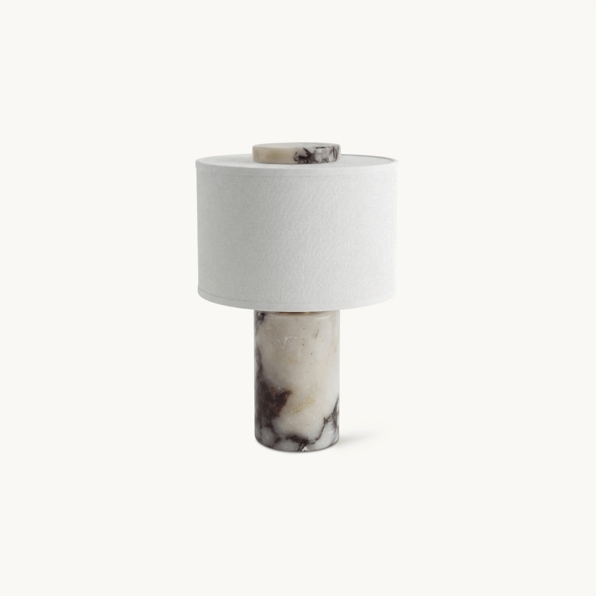 Helvion Sculptural Table Lamp with Marble Base and Linen Shade