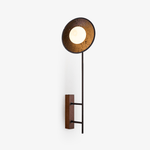 Noctara Black Travertine Wall Sconce with Walnut Accent