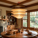 Kazu Cone Silk Pendant Light – Sculptural Mulberry Silk Hanging Lamp for Dining & Living Spaces