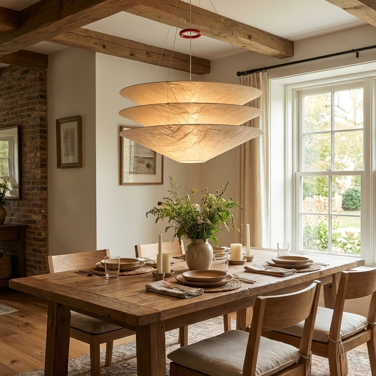 Kazu Cone Silk Pendant Light – Sculptural Mulberry Silk Hanging Lamp for Dining & Living Spaces