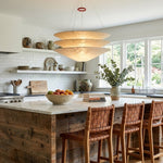 Kazu Cone Silk Pendant Light – Sculptural Mulberry Silk Hanging Lamp for Dining & Living Spaces