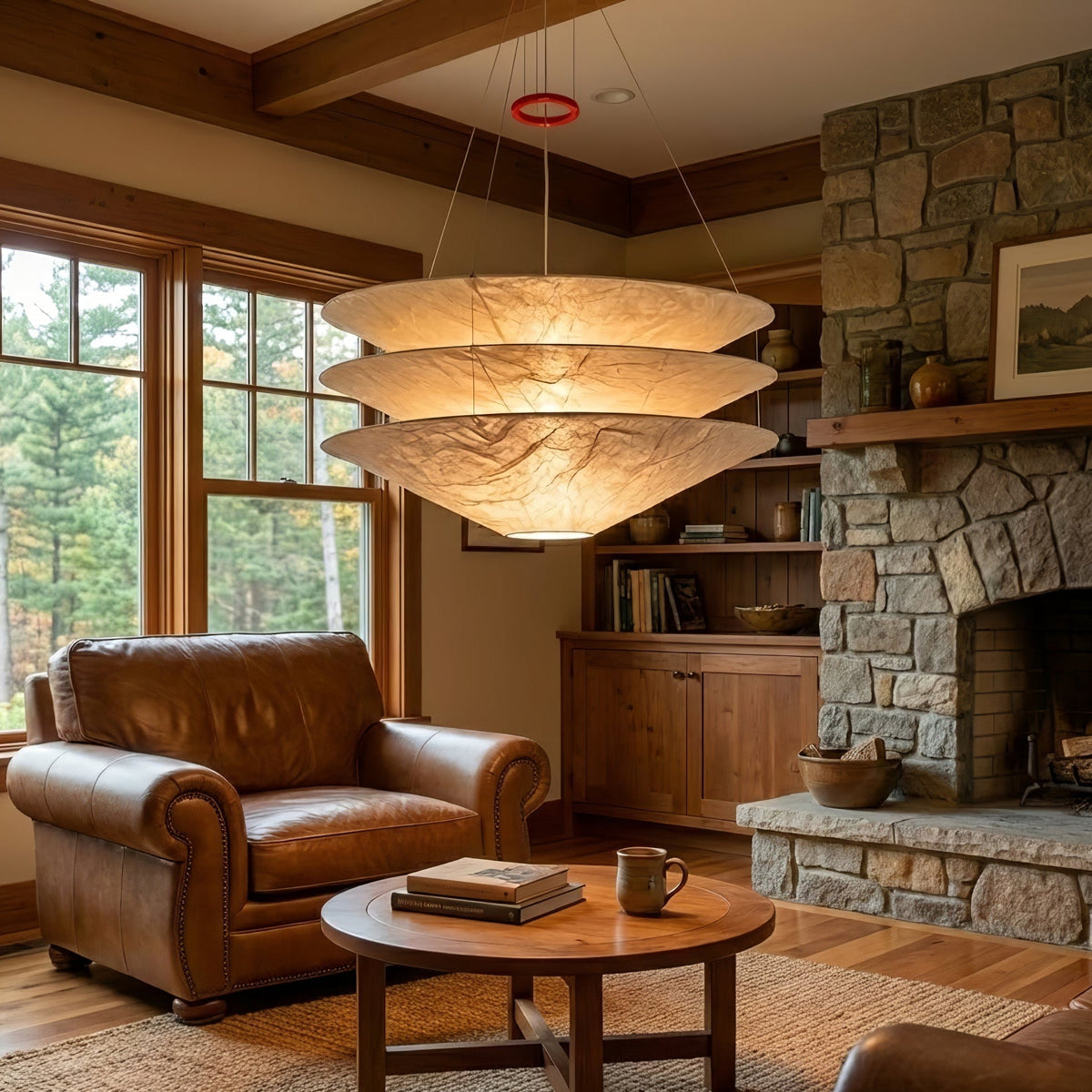 Kazu Cone Silk Pendant Light – Sculptural Mulberry Silk Hanging Lamp for Dining & Living Spaces
