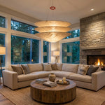 Kazu Cone Silk Pendant Light – Sculptural Mulberry Silk Hanging Lamp for Dining & Living Spaces