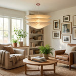 Kazu Cone Silk Pendant Light – Sculptural Mulberry Silk Hanging Lamp for Dining & Living Spaces