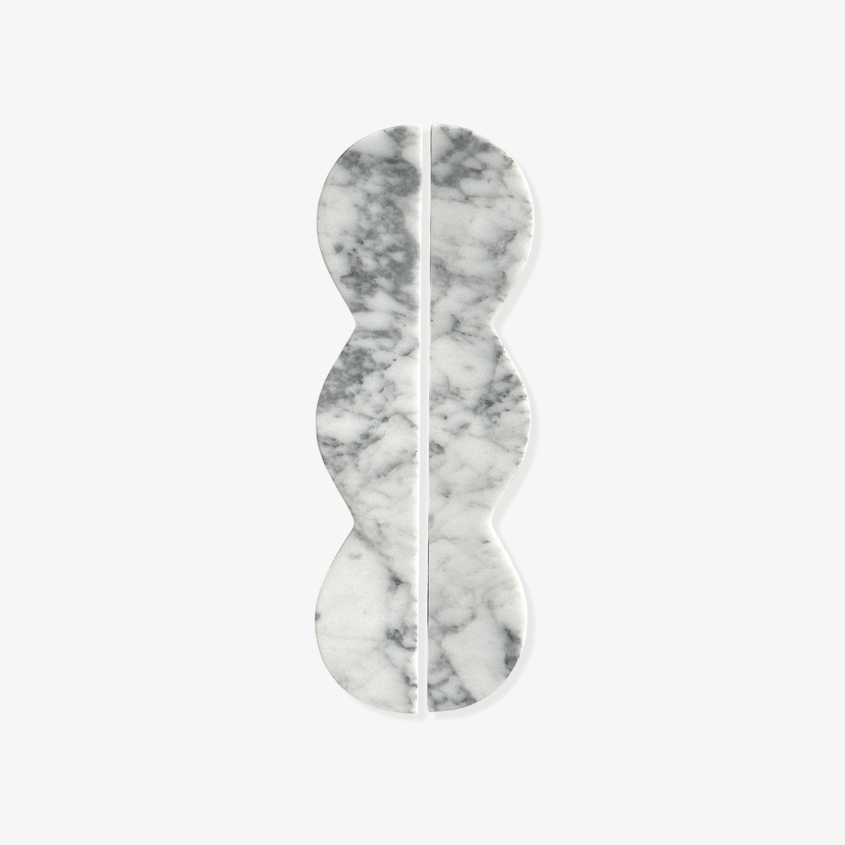 Sculptural Marble Twin-Curve Pull Handle for Cabinetry and Furniture