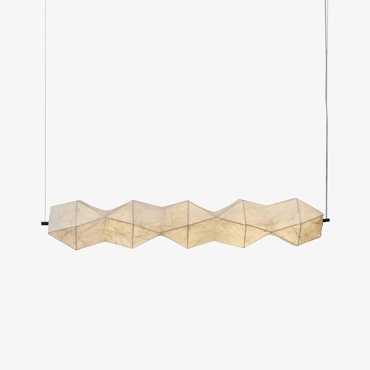 Silvara Fold Linear Pendant Light — Mulberry Silk Sculptural Chandelier