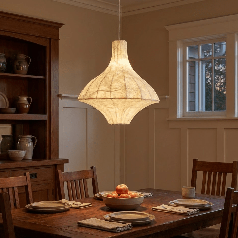 Aurielle Silk Pavilion Pendant Light – Handcrafted Mulberry Silk