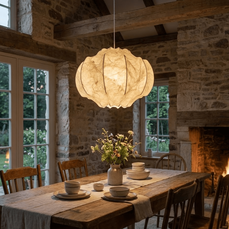 Lunara Silk Bloom Pendant Light – Handcrafted Mulberry Silk Chandelier for Modern Interiors
