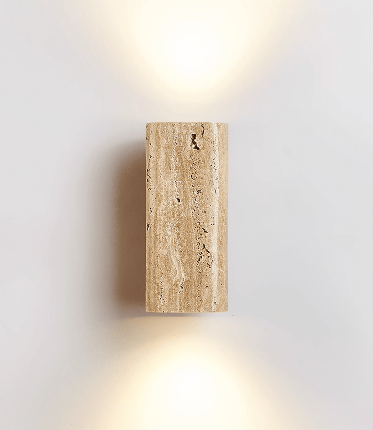 Tavora Arc Wall Sconce in Yellow Travertine and Walnut Wood
