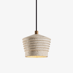 Rivaro Pendant Light in Natural Travertine with Walnut Accents