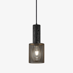 Vultex Mesh Pendant Light in Black Travertine and Metal