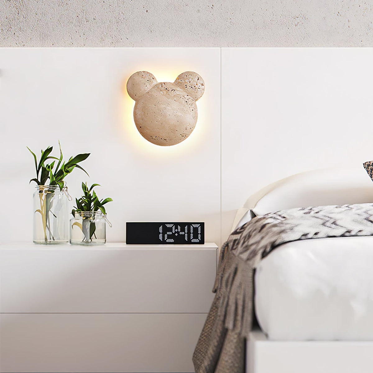 Bearstone Travertine Wall Sconce with Integrated LED