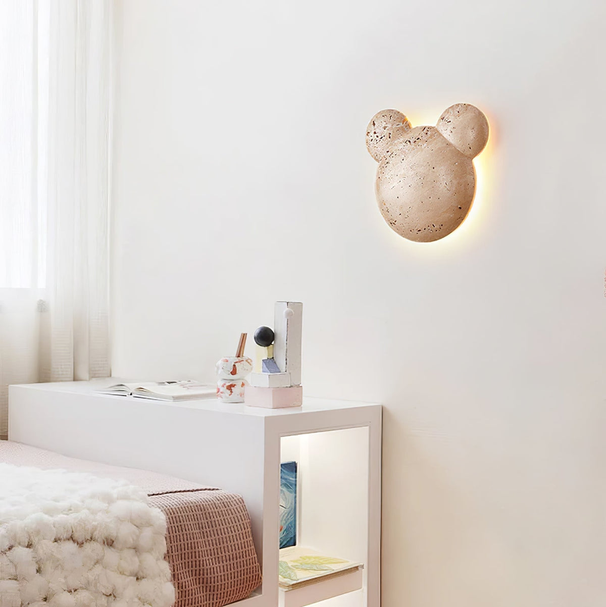 Bearstone Travertine Wall Sconce with Integrated LED